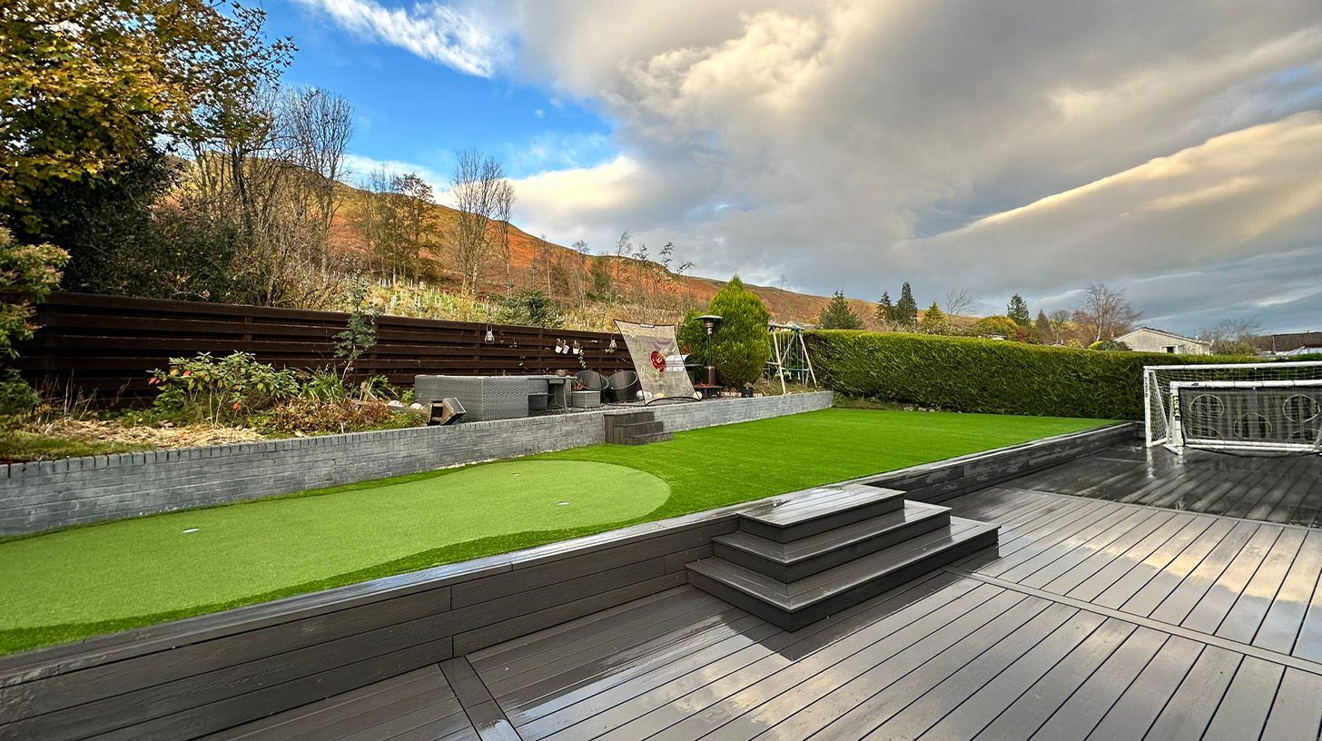 Artificial Grass in back garden with golf